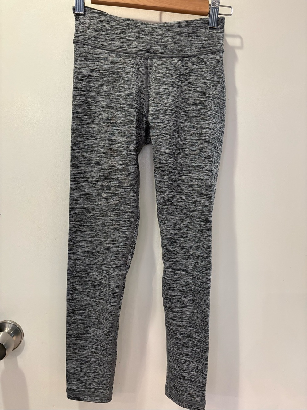 DSG Girls' Heather Gray Active Leggings - Stretchy Space-Dye Knit